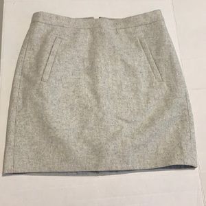 J Crew Sz 4 Gray Zip-Pocket Lined Mini Skirt Wool Blend New